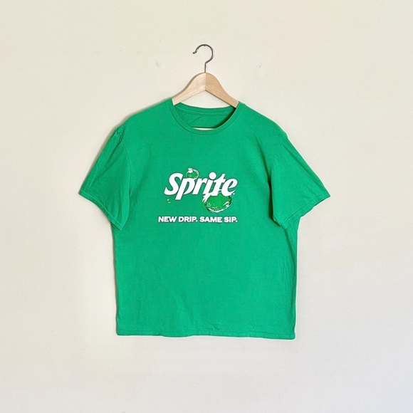 RARE Sprite Soda New Drip Same Sip Promo Graphic Green T Shirt Adult size Large - Picture 1 of 8